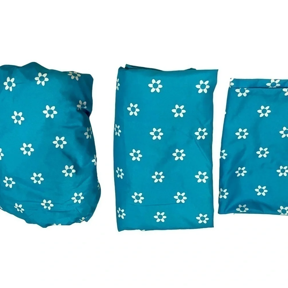 2 Single Bed Sheet Sets Turquoise and Aqua Marine Light Colors Polyester